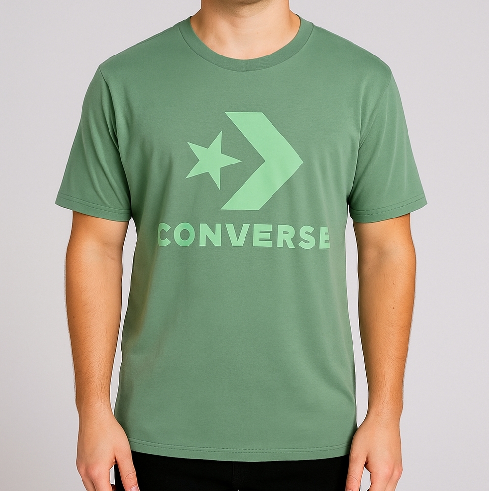 Converse Mens Size S Classic Fit Olive Green Tshirt